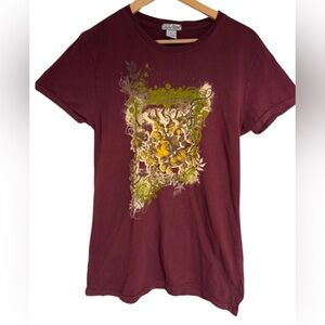 C. Maroon Lucky Brand T Shirt size L